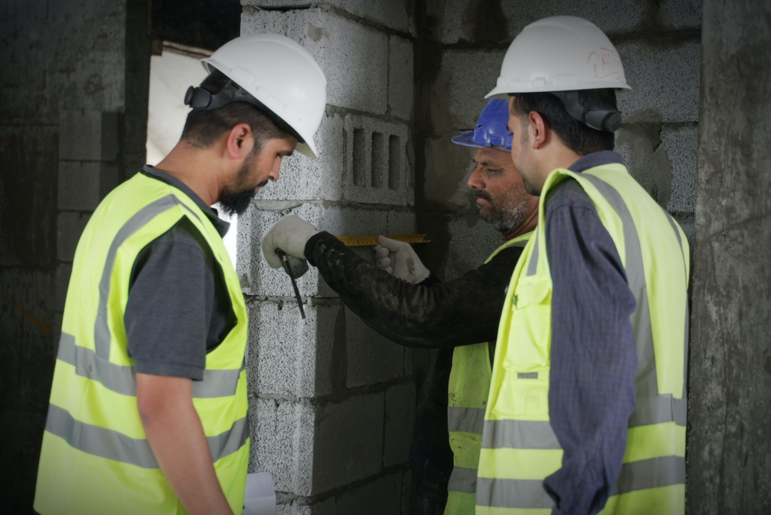 Builders on site working