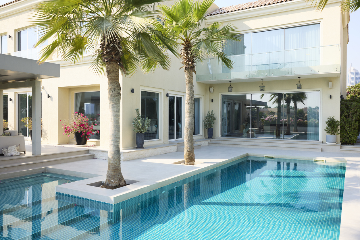 Coastal property in middle east housing complex, with external render finish