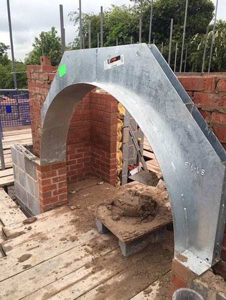 bespoke steel arch lintel galvanised steel