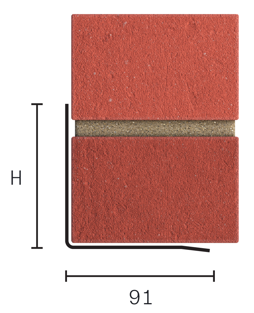 Catnic standard duty angle lintel shown in 2D side profile