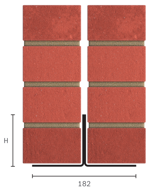 2D side view of catnic CN50C shown in wall construction