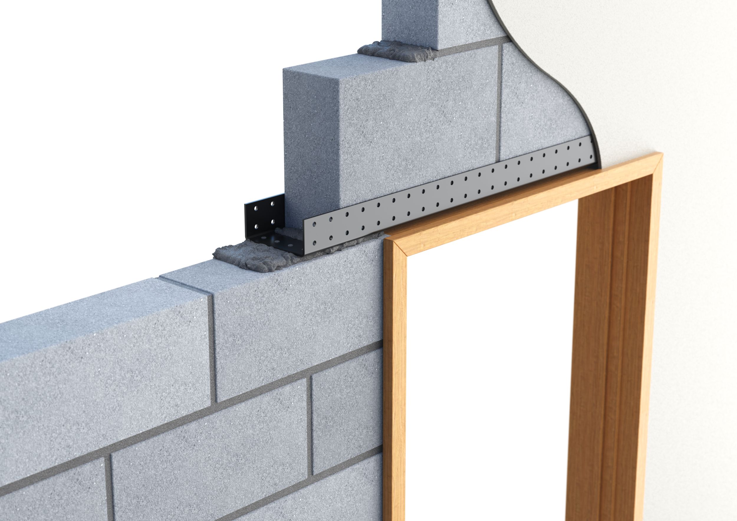 catnic channel lintel installed in solid wall