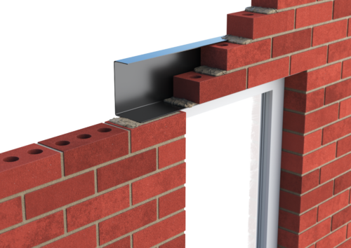 Catnic standard duty channel lintel shown in 102mm exterior solid wall