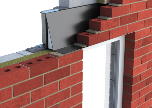 Catnic extra heavy duty cavity wall lintel for 70-85 cavity wall shown in situ