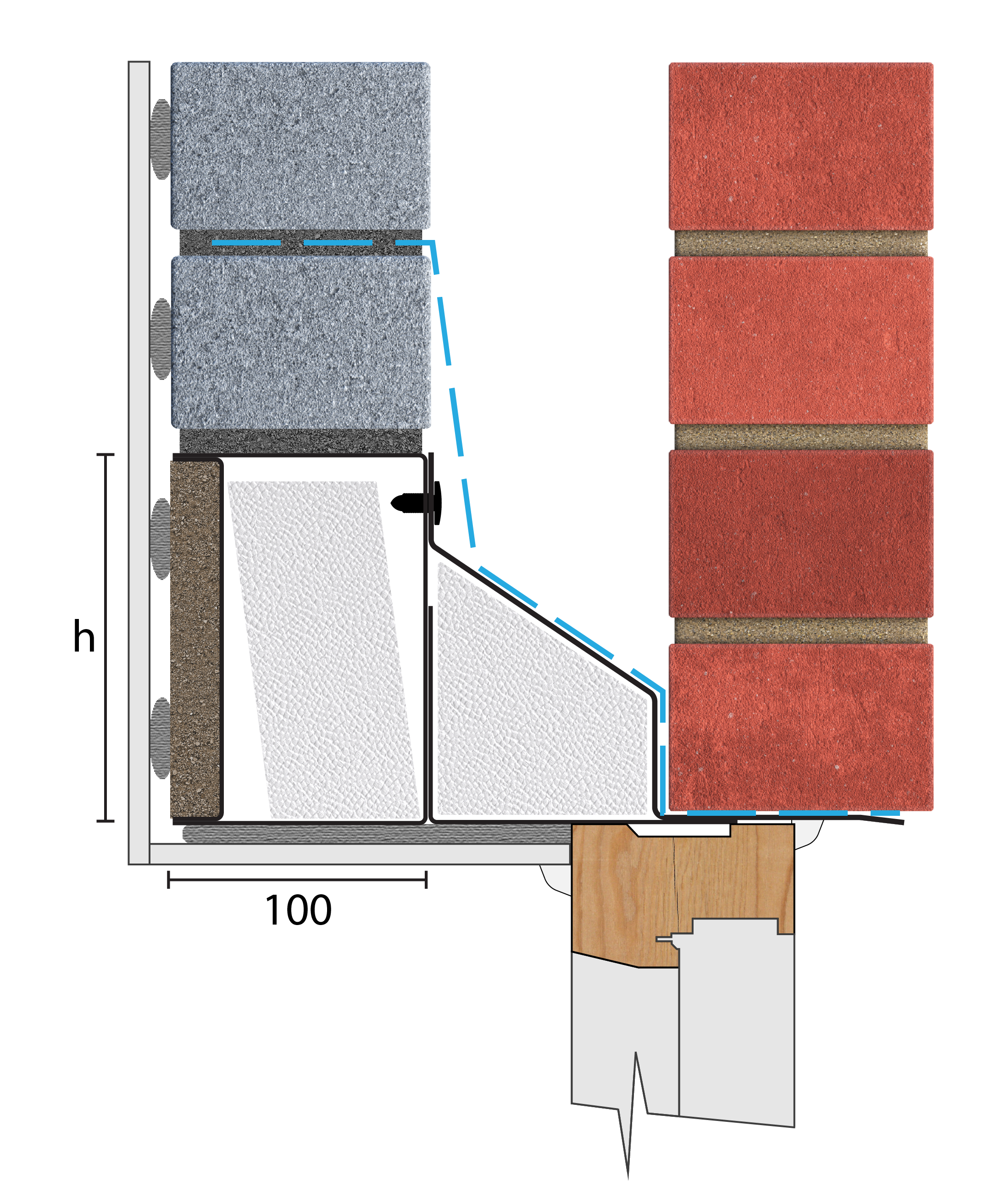 Catnic standard duty lintel joint lintle shown in situ with box lintel BDS100
