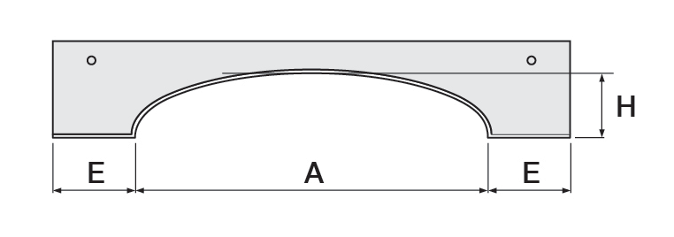 Catnic Elliptical steel arch lintel 2d with dimensions