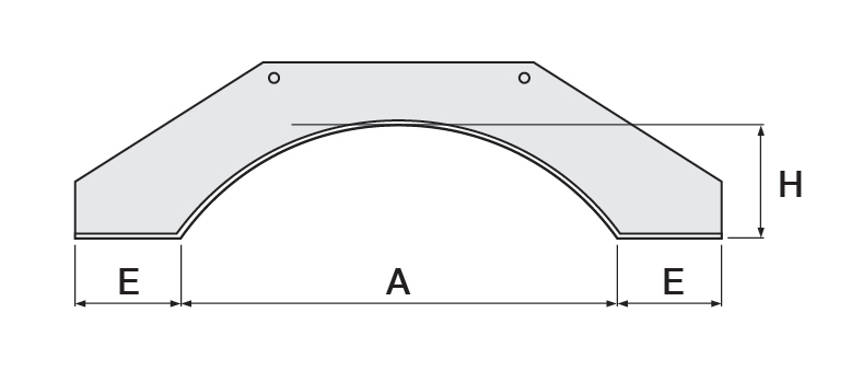 Catnic Segmental arch lintel 2d drawing