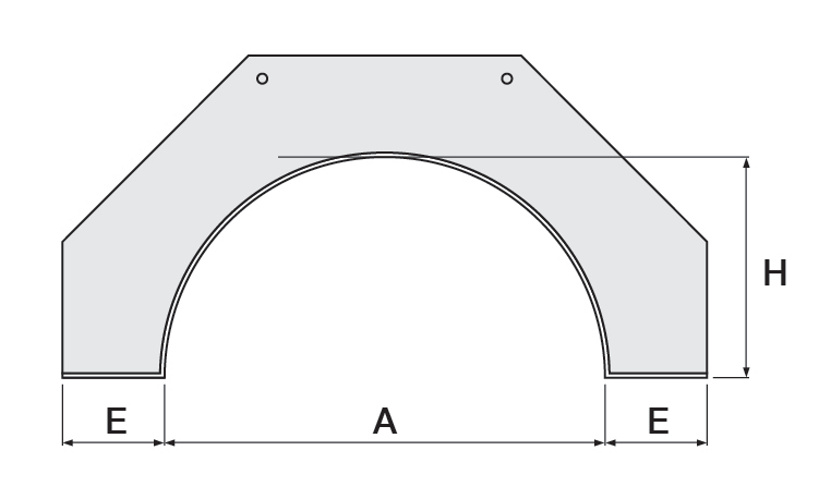 Catnic semi circular arch lintel 2d drawing